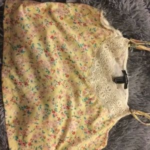 Yellow Floral crop top
